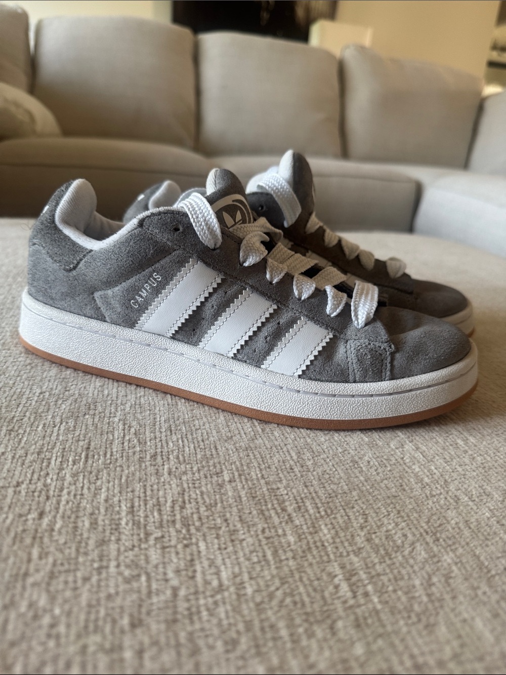 adidas Campus Suede Sneakers in Gray and White